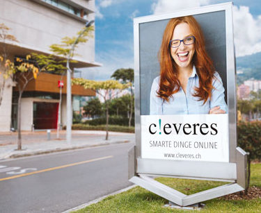 Internetshop cleveres.ch Werbebildschirme