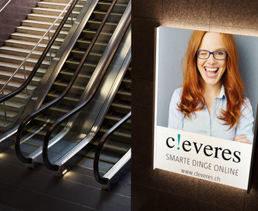 Digital Signage Internetshop cleveres.ch