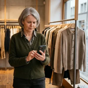 Geschäftsinhaberin prüft kritisch die SEO-Zahlen